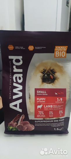 Корм для щенков Award, Sirius