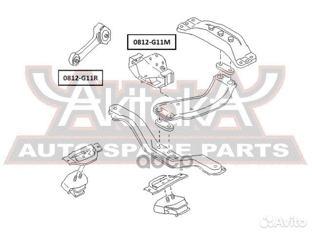 Опора двигателя задн. subaru impreza G11 2000-2007