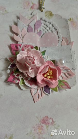 Открытка - бирка. Мини открытка ручной работы