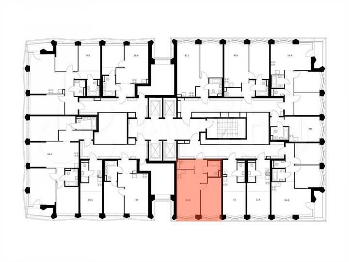 1-к. квартира, 42,6 м², 5/31 эт.