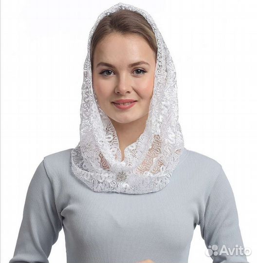 Платок белый крестильный