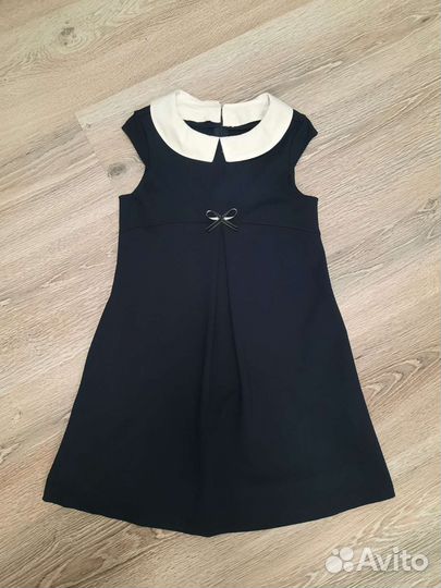 Школьный темно-синий сарафан для девочки 140