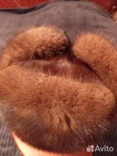 Мужская зимняя шапка ушанка, норка, размер 60-62