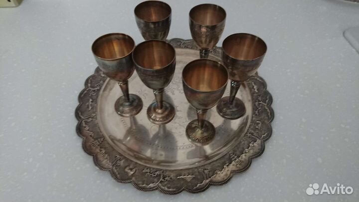 Поднос. Рюмки. Мельхиор