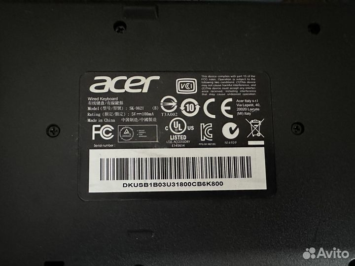 Клавиатура acer sk-9621