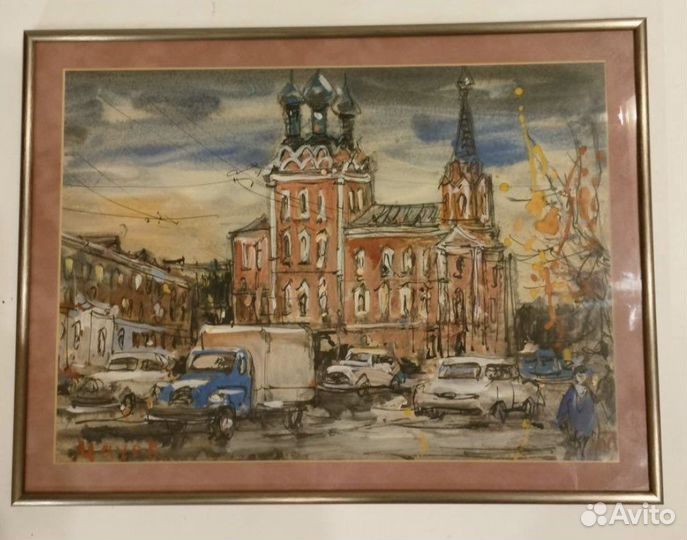 Майоров. Городской Пейзаж Графика Багет Акварель