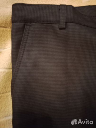 Брюки мужские в мелкую клетку теплые зимние 48р