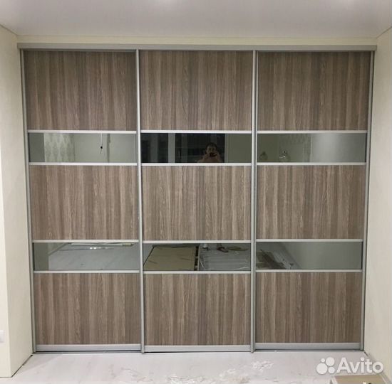 Двери-купе с вствкой зеркало и дсп шк-158