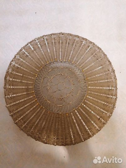 Блюдо металлическое инкрустация