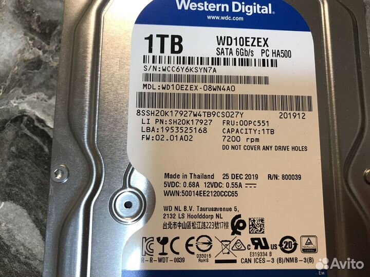 Жесткий диск Western Digital WD Blue 1 TB