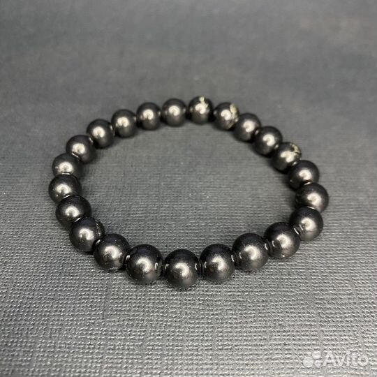 Моно браслет из натурального камня шунгит