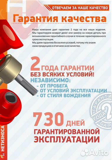 Нет Износа Стойка стабилизатора полиуретановая 014