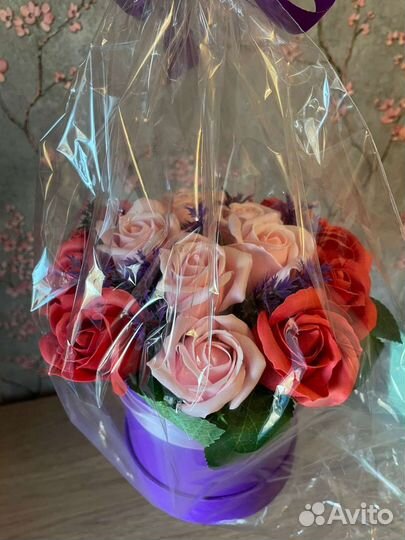 Букет из мыльных роз
