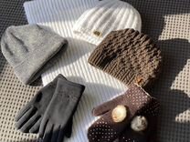 Комплект женский: шарф, 3 шапки, перчатки, варежки