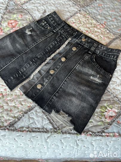 Юбка джинсовая мини