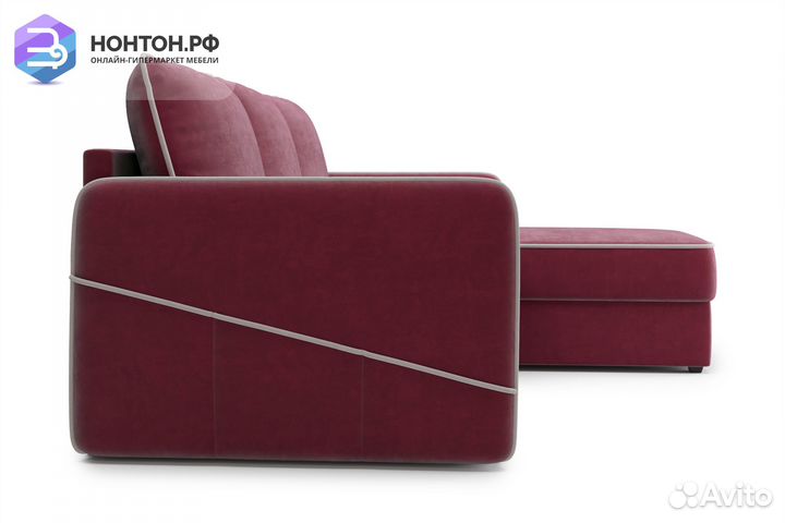 Диван угловой дельфин Энерджи бордовый
