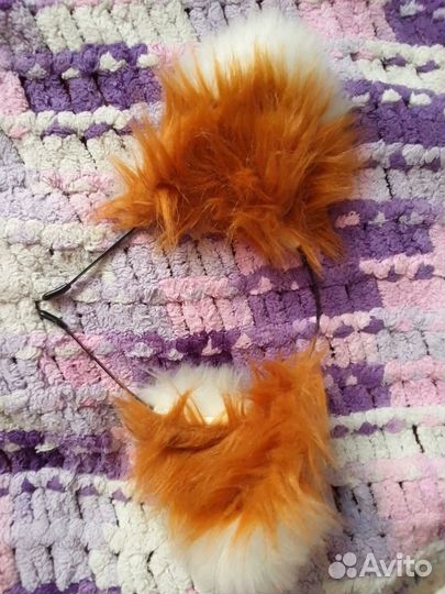 Ушки, украшения лисьи уши ободок заячья уши