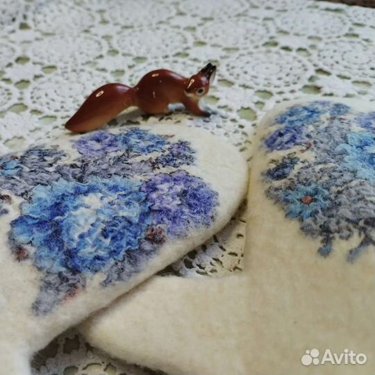 Варежки валяные. Ручная работа