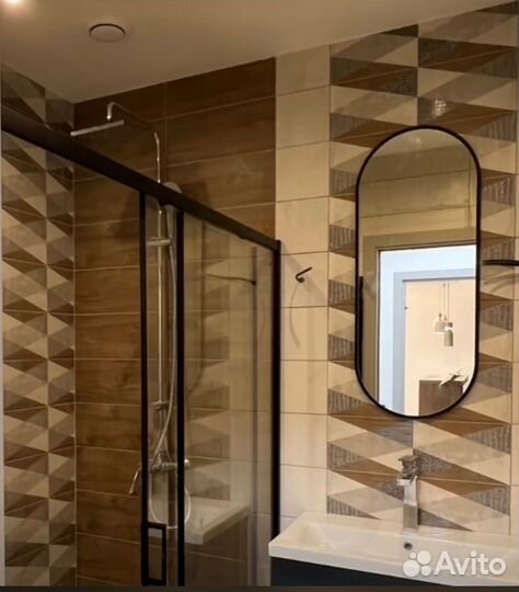 Зеркало Капсула овальной формы в раме из мдф 110*5