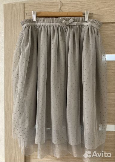 Юбка серая в горошек La Redoute