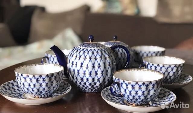 Сервиз тюльпан чайный Кобальтовая сетка ифз купить в Санкт-Петербурге с ...