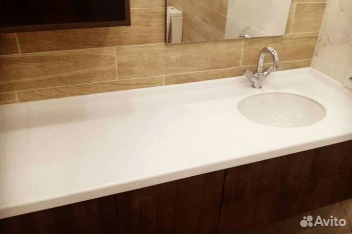 Столешница для ванной и кухни из искуственного кам