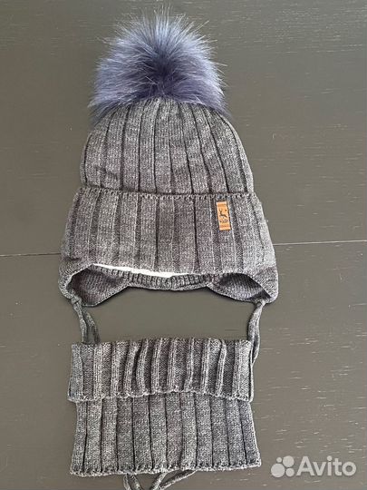 Новая детская Шапка зимняя для мальчика 53-56