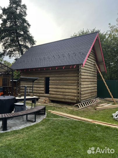 Баня 6х4 из сруба сосны, рубка в лапу