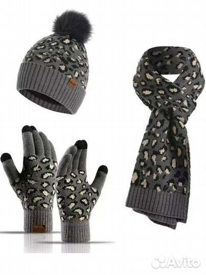 Комплект шапка шарф перчатки