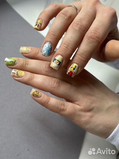 Маникюр, укрепление гелем, педикюр, плёнки