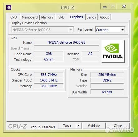 Видеокарта GeForce 8400 GS 256Mb