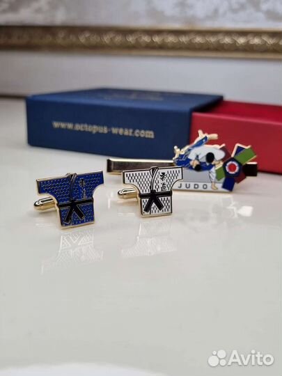 Подарочный набор Дзюдо: зажим для галстука/запонки