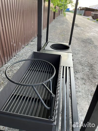 Мангал с крышей лофт