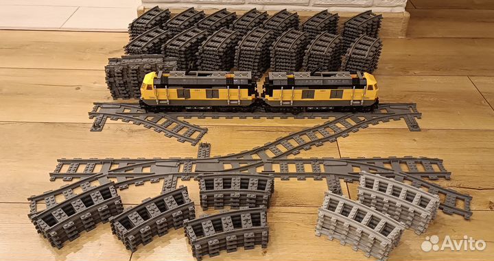 Lego city железная дорога - рельсы, фигурки