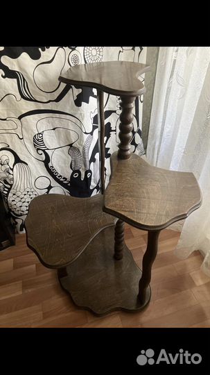 Подставка для цветов напольная деревянная