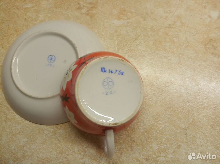 Чашка блюдце чайник большой