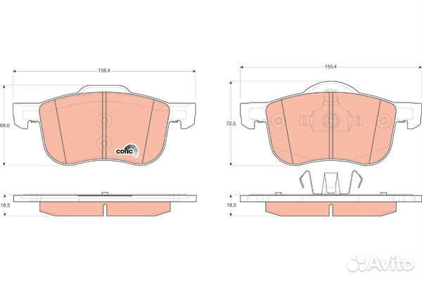 Колодки торм.пер