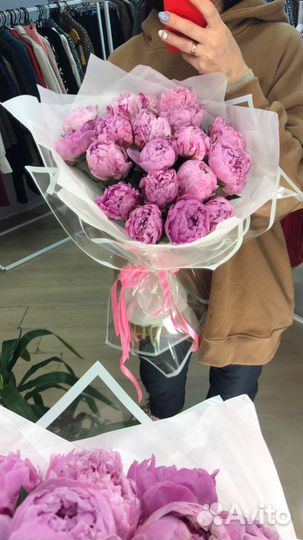 Букеты с пионами/ Букет пионов/ Доставка пионов