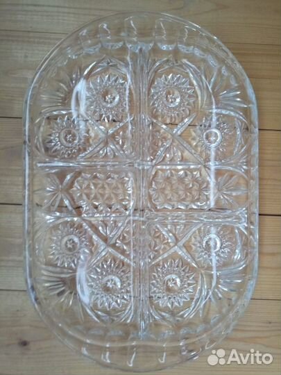 Поднос-менажница (хрусталь СССР)