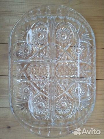Поднос-менажница (хрусталь СССР)