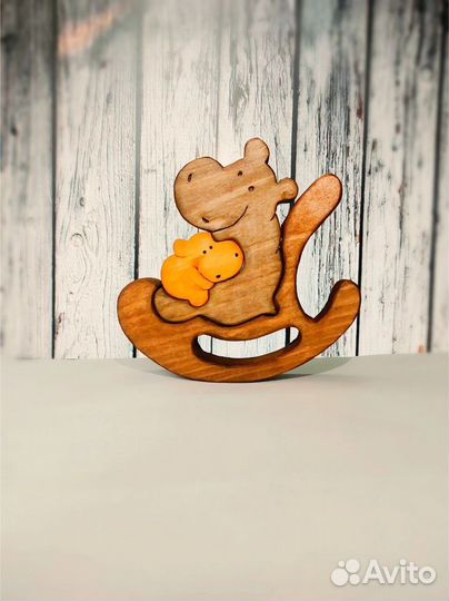 Семейный пазл из натурального дерева