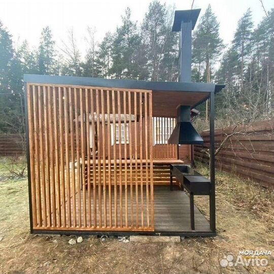 Беседка для дачи с мангалом
