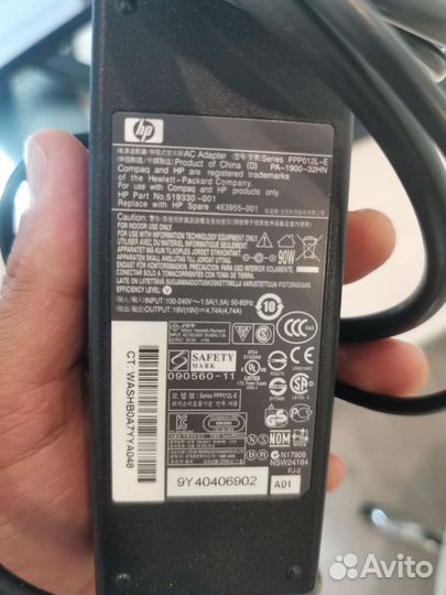 Блок питания HP, толстый наконечник