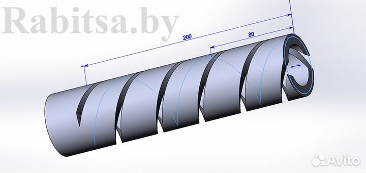 Червяк двухзаходный, шнек. матрица