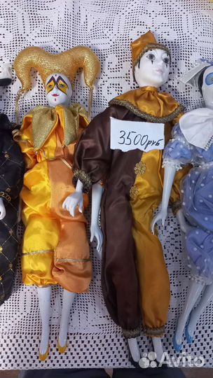 Куклы-арлекины из керамической глазури