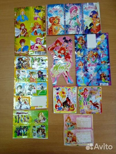 Винкс наклейки, карточки и зверята