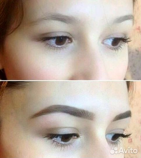Оформление бровей и покраска ресничек