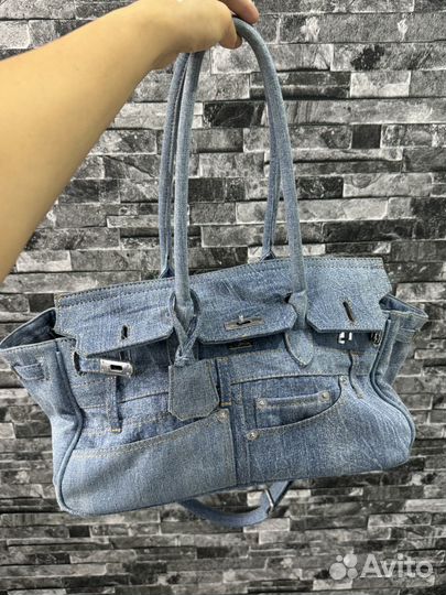 Сумка birkin джинсовая