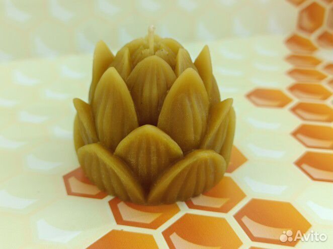 Свеча из пчелиного воска, медитации, лотос