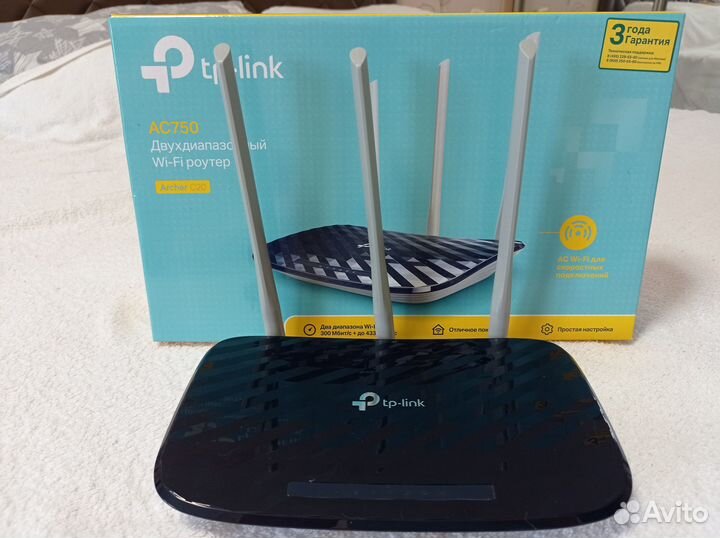 Роутер TP-Link Archer C20 AC750 10/100base-TX